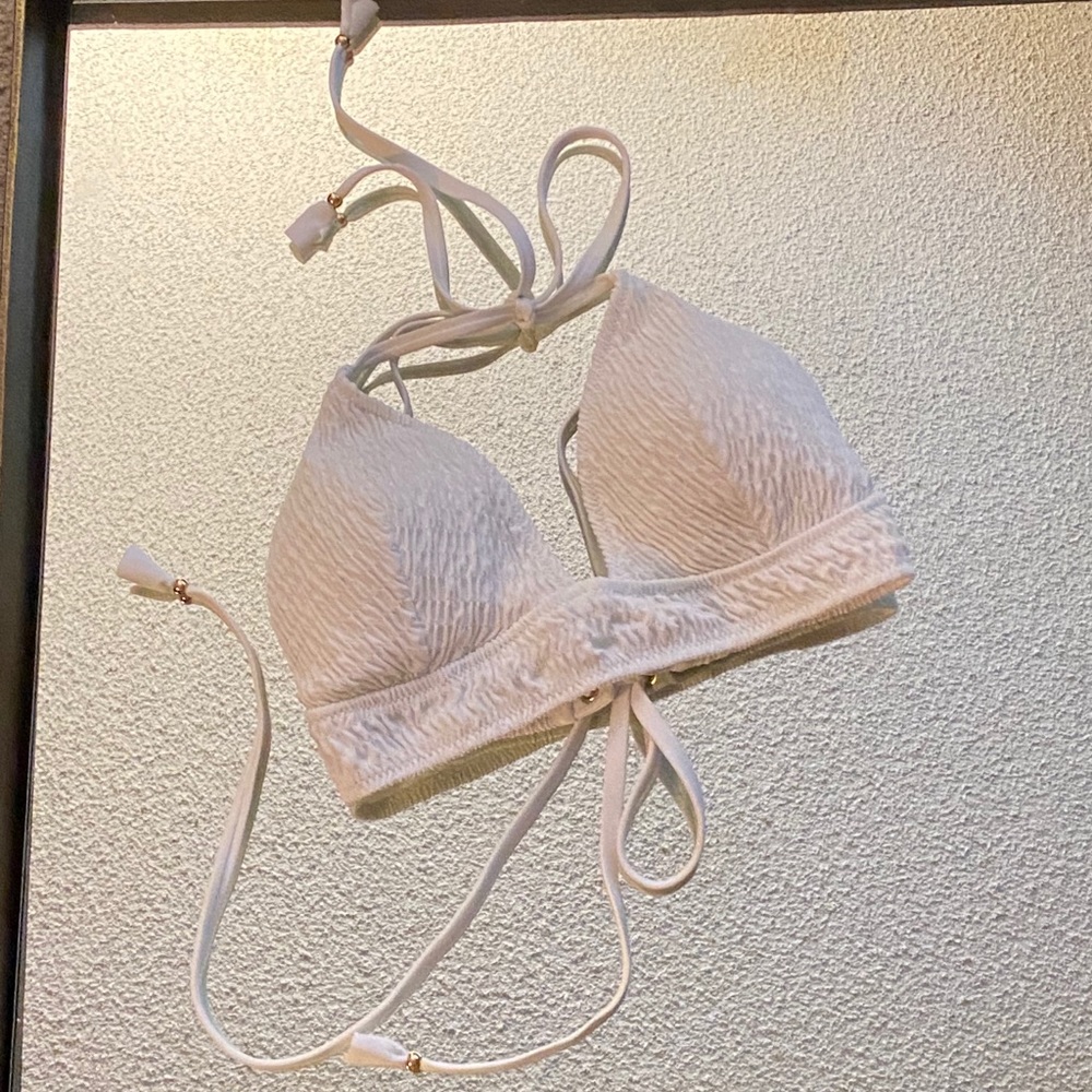 Victoria’s Secret White Halter Swim Top